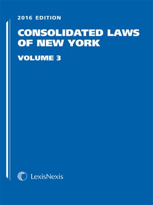 cover image of New York Consolidated Laws Unannotated